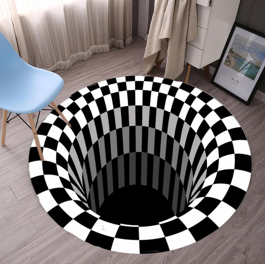 Commercial Fabric Printing - Geometryczne dywaniki do sypialni Czarny biały